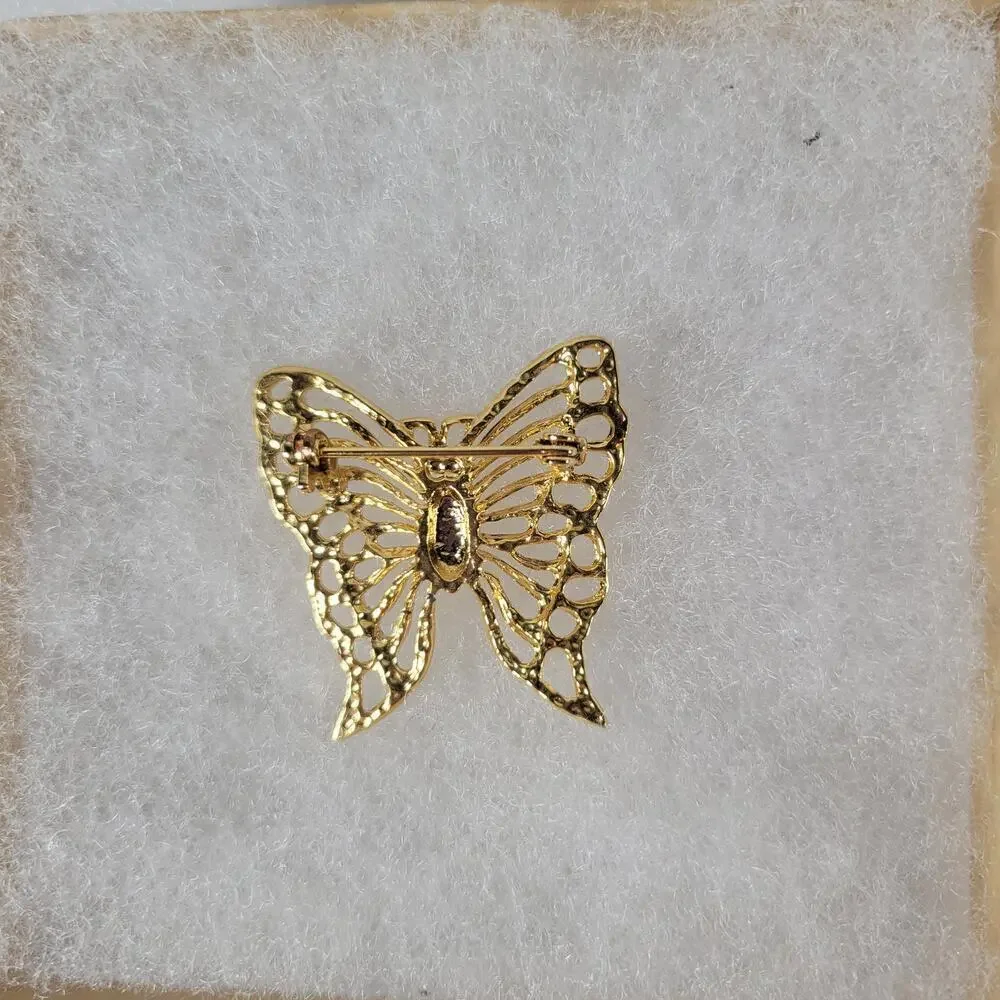 Set of 3 Gold & Silver Tone Butterfly Classic Retro Feminine  Brooches